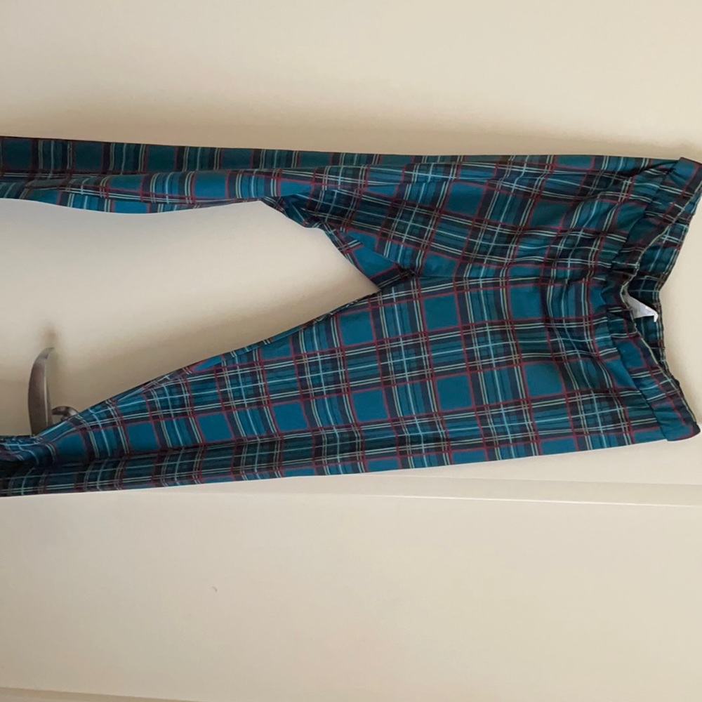 Green plaid pants